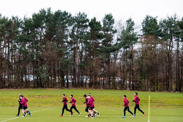 Hearts players won't resume full training until further notice. Picture: SNS