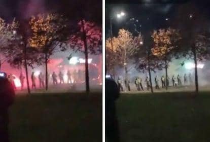 Police were targeted with fireworks, petrol bombs and other projectiles in Niddrie on Bonfire Night 2023.