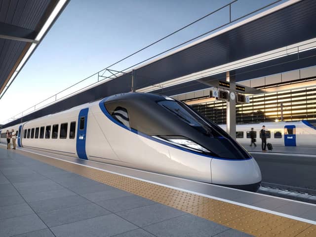 An early representation of what the new HS2 trains could look like