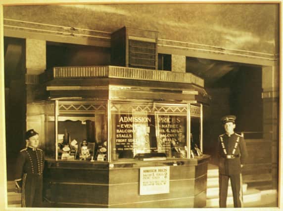 Old picture of ticket booth in the DOMINION CINEMA, Morningside, Edinburgh. 