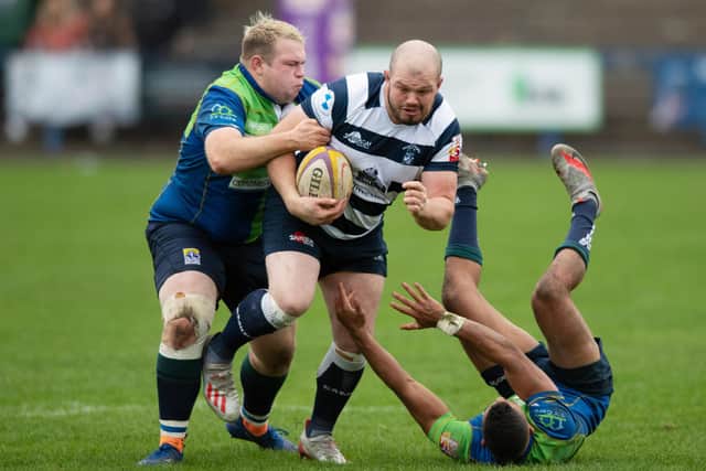 Cameron Fenton of Heriot's makes a break against Boroughmuir Bears in October. The two teams will go head-to-head in a new competition this spring