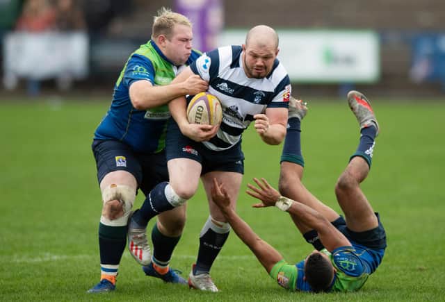 Cameron Fenton of Heriot's makes a break against Boroughmuir Bears in October. The two teams will go head-to-head in a new competition this spring