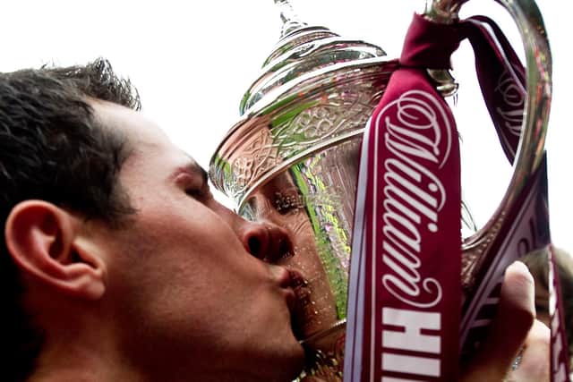 Ryan McGowan got his hands on the Scottish Cup with Hearts in 2012.