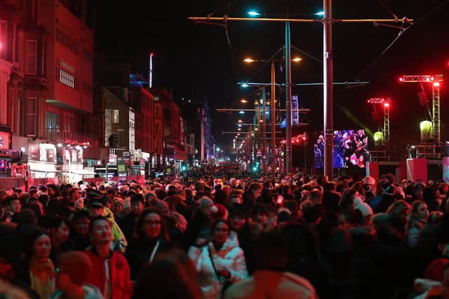 Crowds on Princess Street during the Hogmanay New Year celebrations in Edinburgh in 2019. Photo: PA.