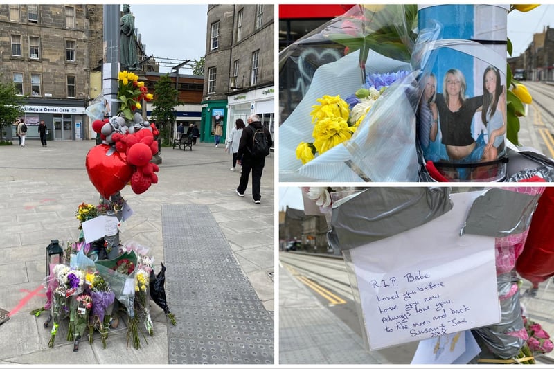 Floral tributes and handwriten notes have been left in memory of Danielle Davidson who died in Edinburgh last week.