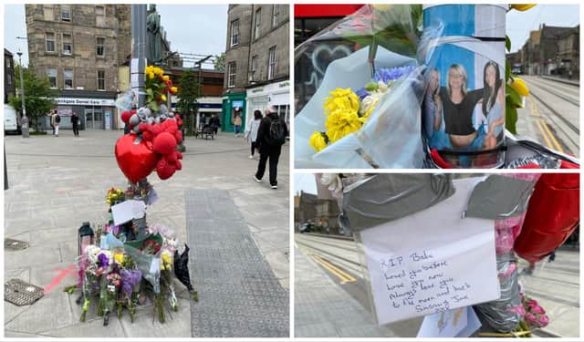 Floral tributes and handwriten notes have been left in memory of Danielle Davidson who died in Edinburgh last week.