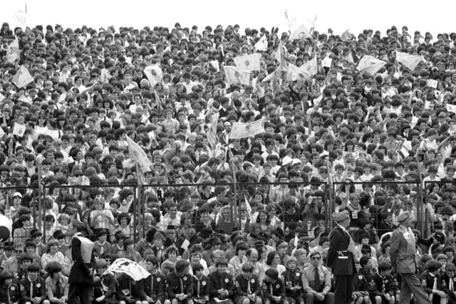A section of the young crowd who came to see Pope John Paul II at Murrayfield.