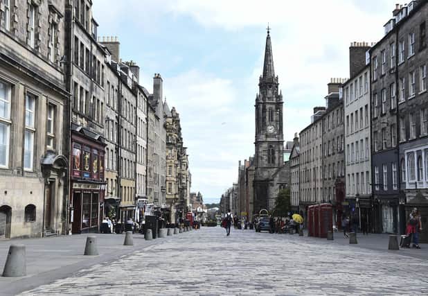 The normally-busy Royal Mile was all but deserted during Edinburgh's peak tourism season this summer.