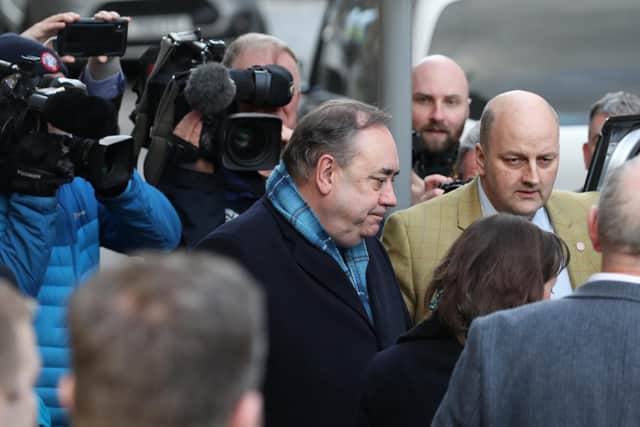 Former Scottish first minister Alex Salmond leaves the High Court in Edinburgh. Picture: PA