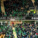 Hibs fans put on a display ahead of the last derby at Easter Road back in March 2020