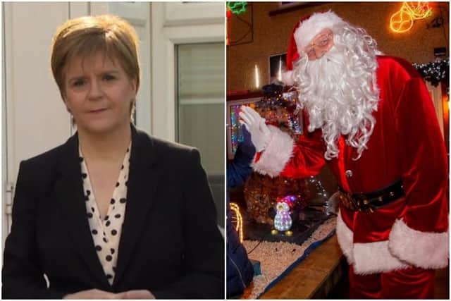 Nicola Sturgeon is taking advice to see if Santa's grottos can operate safely this year.