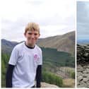 Left, Ally MacDonald is all smiles after climbing 100 munros, and right, the MacDonald family on the summit of Driesh.