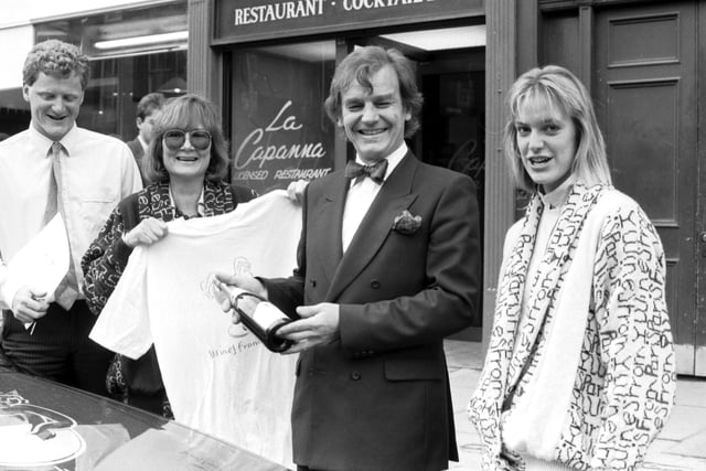 Restaurateur and TV chef Keith Floyd outside La Capanna restaurant in Edinburgh in August 1987.