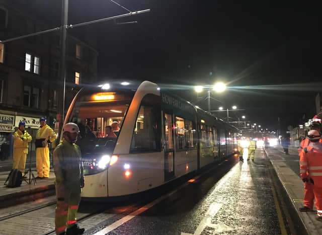 Departing from Picardy Place shortly after 8pm, the tram made its way down Leith Walk at a pedestrian pace, taking a short pause at each of the new tram stops before continuing to its final destination in Newhaven.