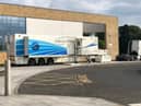 The new mobile CT scanning unit outside Forth Valley Royal Hospital.
