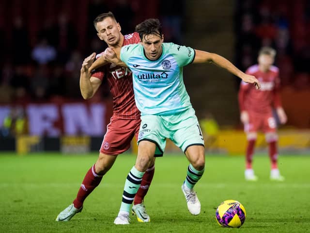 Joe Newell in action during Hibs' last game against Aberdeen, a 4-1 defeat in November. Picture: SNS