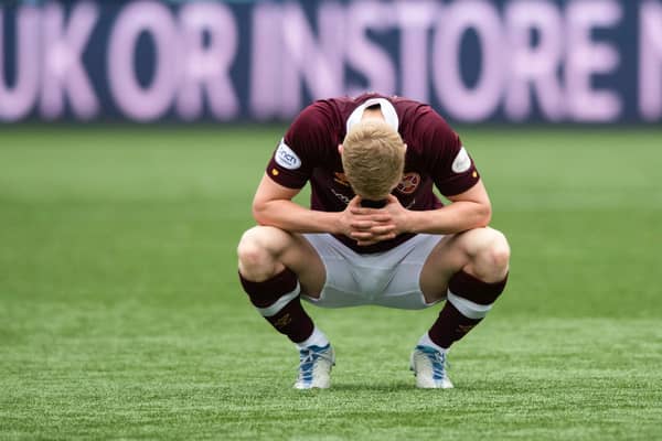 Alex Cochrane after the defeat to Kilmarnock at Rugby Park as Hearts slumped to another defeat in this poor run. Picture: SNS