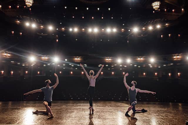 Dancers took to the stage of the Festival Theatre today to help the rebooted 2020 programme. Picture: Ryan Buchanan