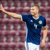 Ryan Porteous in action for Scotland Under-21s at Tynecastle last October