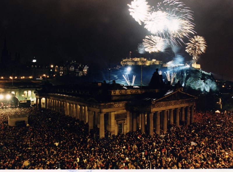 Tens of thousands of merry revellers packed Princes Street for Edinburgh's New Year Celebrations to mark the end of 1995.