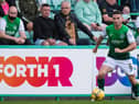 Hibs' Paul McGinn in action during Thursday night's European tie against Santa Coloma at Easter Road. Photo by Ross Parker / SNS Group