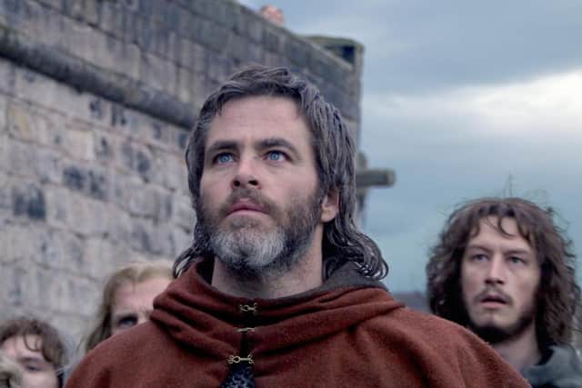 Chris Pine as Robert the Bruce in Outlaw King