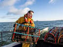 Stewart Pearson at sea catching lobsters.