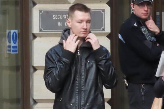Patryk Sienkiewicz, 20, pictured outside Edinburgh Sheriff Court.