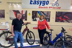 Fiona Hyslop MSP with Easy Go Bikes managing director Gordon Cullen.