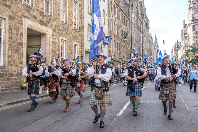 People take part in a Believe in Scotland march and rally in Edinburgh.Photo: Jane Barlow/PA Wire
