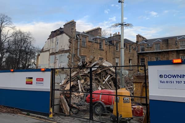 Demolition work on the old Edinburgh Sick Kids Hospital has caused some controversy with the destruction of Victorian villas on the picturesque Meadows
