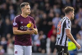 Hearts striker Lawrence Shankland shows his frustration at full-time after the 1-0 defeat at St Mirren. (Photo by Roddy Scott / SNS Group)