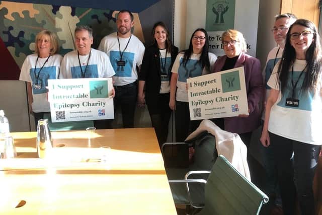 Karen joined other campaigners last week in London to speak with MPs about the financial pressure families are under to pay for expensive cannabis oils.