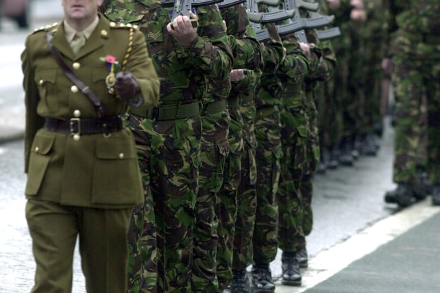 Doncaster Remembrance Service, and Parade, Bennethorpe, Doncaster.The Parade made its way onto the Doncaster Mansion House in 2002