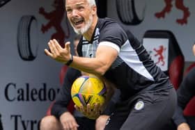 Jim Goodwin saw his team lose 2-1 to Hearts.