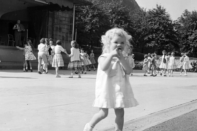 A little girl at the Ross bandstand in Princes Street Gardens in July 1963.