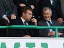 Hibs owner Ron Gordon (R) alongside chief executive Ben Kensell, who will be more involved in football contracts and negotiations going forward. Photo by Ross Parker / SNS Group