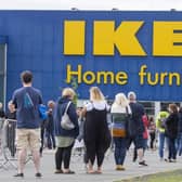 Queues outside the Ikea store at Loanhead earlier in the year.