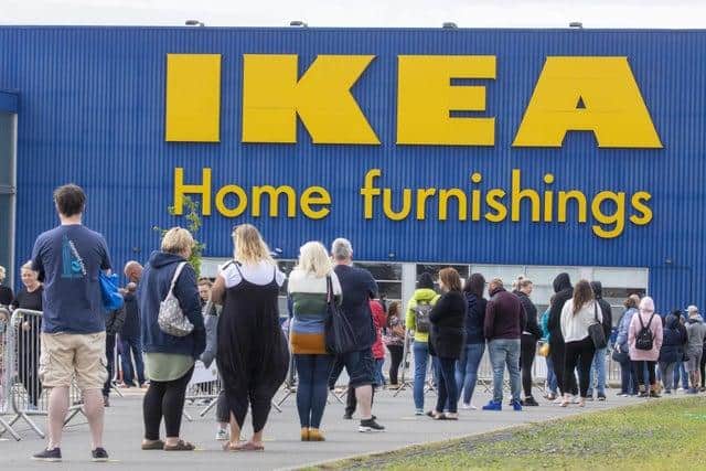 Queues outside the Ikea store at Loanhead earlier in the year.