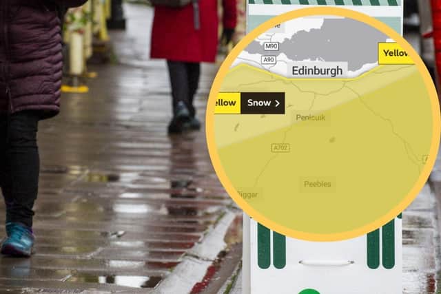 Yellow weather warnings of snow and ice remain in place across lower southern and eastern Scotland for tomorrow.