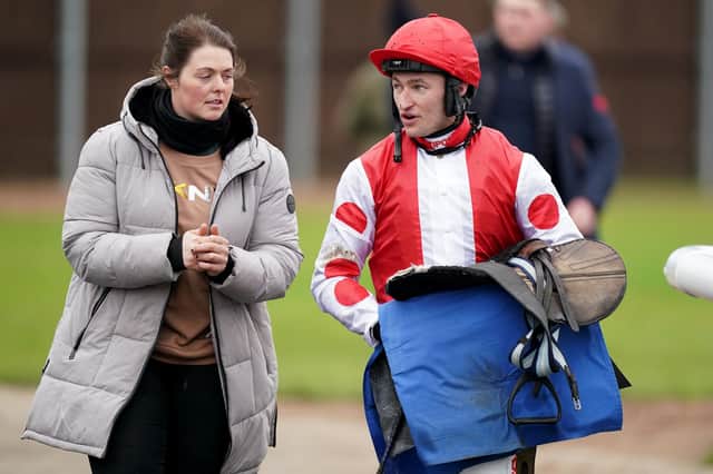Trainer Laura Morgan and jockey Adam Wedge enjoyed a treble at Musselburgh
