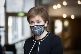 First Minister of Scotland, Nicola Sturgeon, arrives ahead of a Covid briefing at the Scottish Parliament in Holyrood, Edinburgh.
