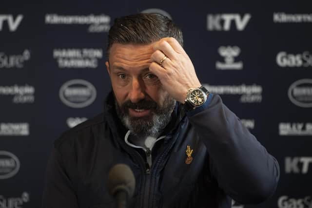 Derek McInnes during a Kilmarnock press conference at Rugby Park. Picture: Craig Foy / SNS