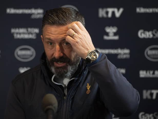 Derek McInnes during a Kilmarnock press conference at Rugby Park. Picture: Craig Foy / SNS