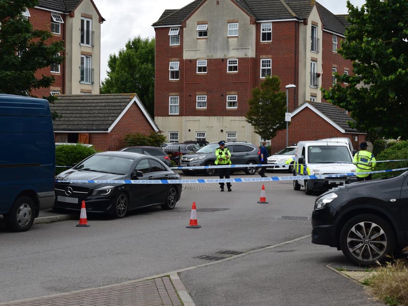 Pictures of police in East Shore Way, Milton, this afternoon. Picture: Stuart Vaizey