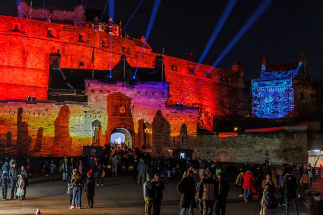 The esplanade at Edinburgh Castle created a spectacular entrance to the Castle of Light show.