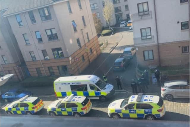 A man was arrested today in Dalry, Edinburgh