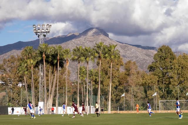 Hearts played Blackburn Rovers at the picturesque Marbella Football Center. Picture: Contributed