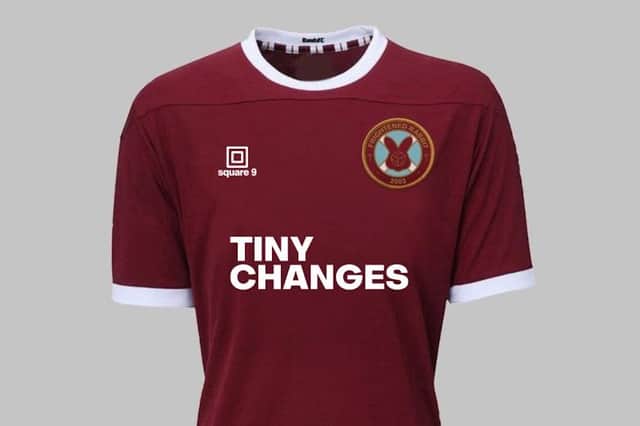 Hearts players will warm-up in the Frightened Rabbit x Bands FC collaboration top in aid of Tiny Changes. Picture: Tiny Changes