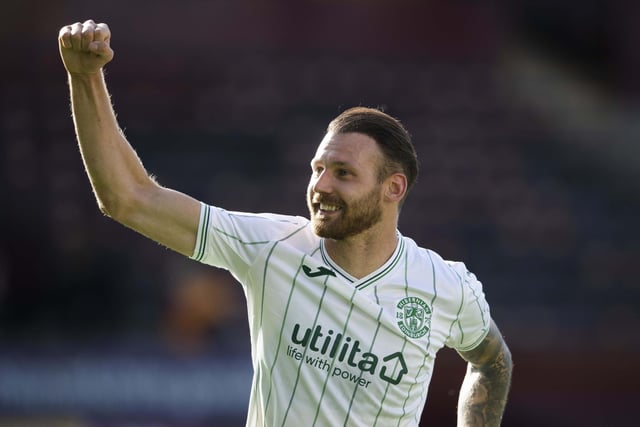 Hibs twice came from behind to defeat Motherwell at Fir Park with Kyle Magennis and Christian Doidge cancelling out goals from Kevin van Veen and Bevis Mugabi before Martin Boyle (above) netted the winner from the penalty spot.
